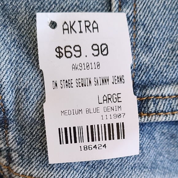 Akira "On Stage" Sequin Skinny Jeans - Picture 8 of 8